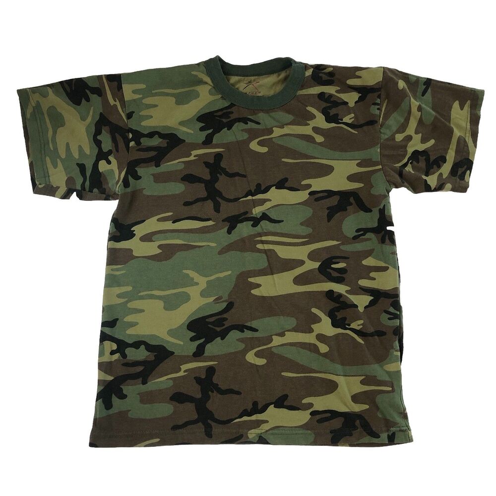 ROTHCO  Mens Woodland Camouflage T-Shirt Tag Size Large